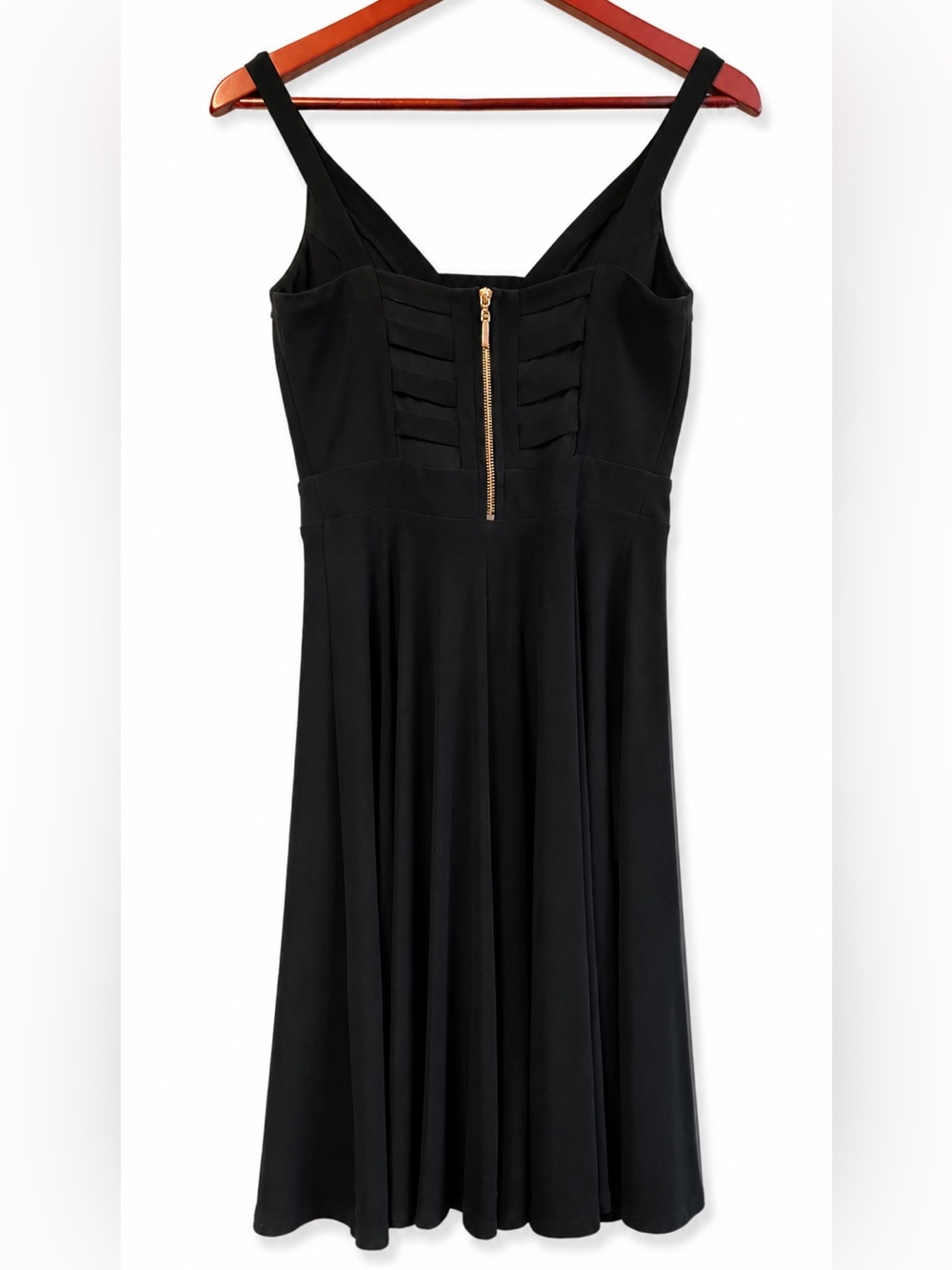 Joseph Ribkoff Black Fit & Flare Mesh Panel Cocktail Dress Size 6 - Picture 5 of 7